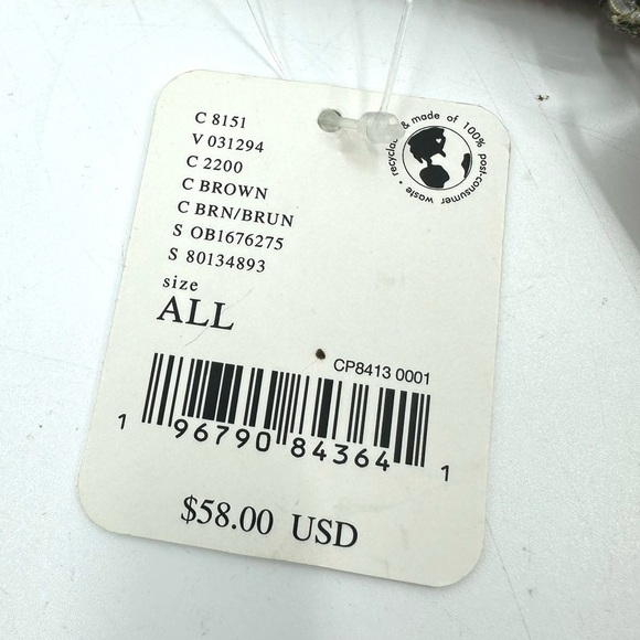 Free People Wallet Vegan Leather Distressed Brown Zip Around Wristlet Clutch NEW - Picture 8 of 11